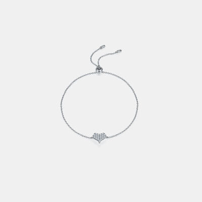 Moissanite 925 Sterling Silver Heart Bracelet - Stardust Diamonds