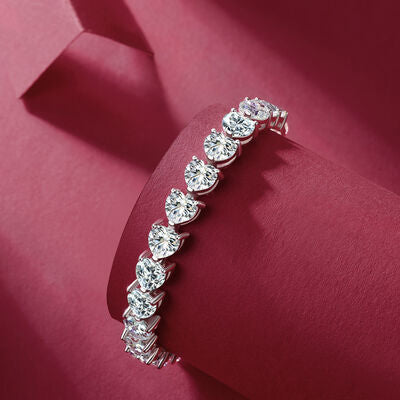 24 Carat Moissanite 925 Sterling Silver Heart Bracelet - Stardust Diamonds