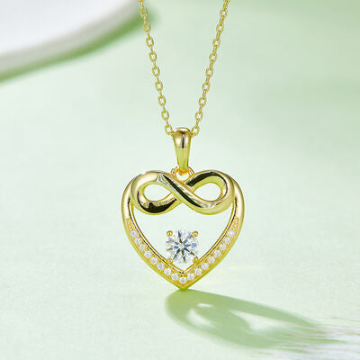 Moissanite 925 Sterling Silver Heart Necklace - Stardust Diamonds