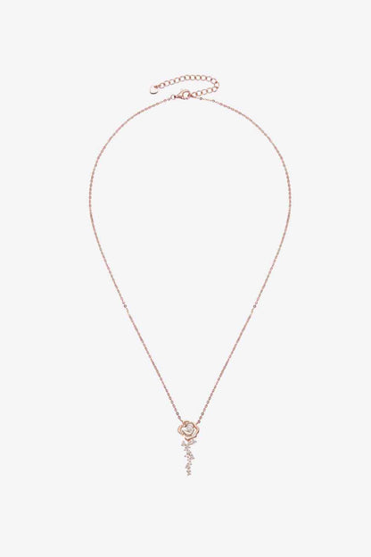 925 Sterling Silver 18K Rose Gold-Plated Pendant Necklace - Stardust Diamonds