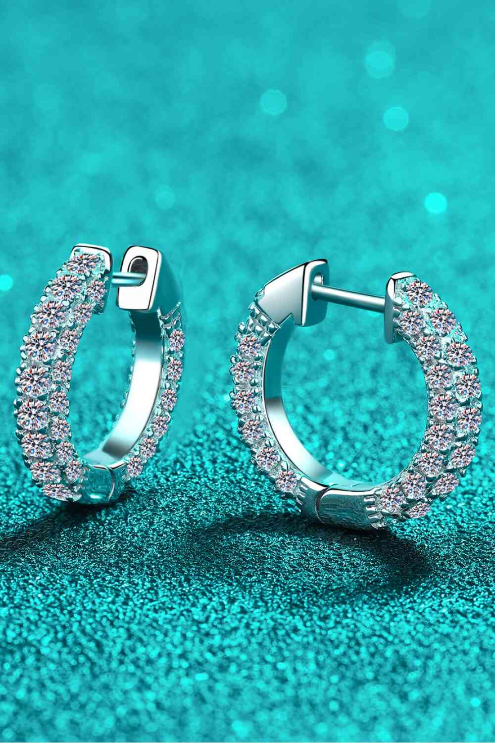 925 Sterling Silver Moissanite Huggie Earrings - Stardust Diamonds