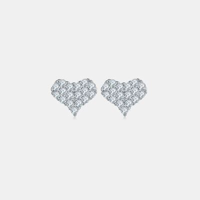 Moissanite 925 Sterling Silver Heart Stud Earrings - Stardust Diamonds