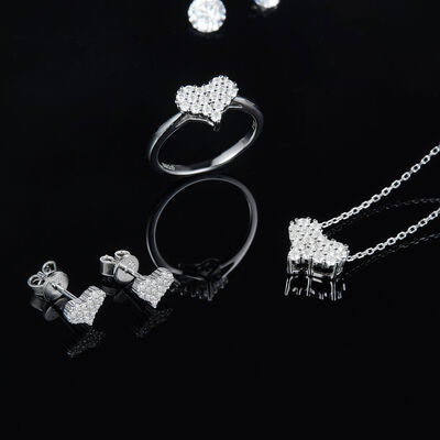Moissanite 925 Sterling Silver Heart Stud Earrings - Stardust Diamonds
