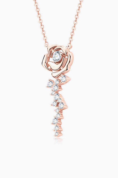 925 Sterling Silver 18K Rose Gold-Plated Pendant Necklace - Stardust Diamonds