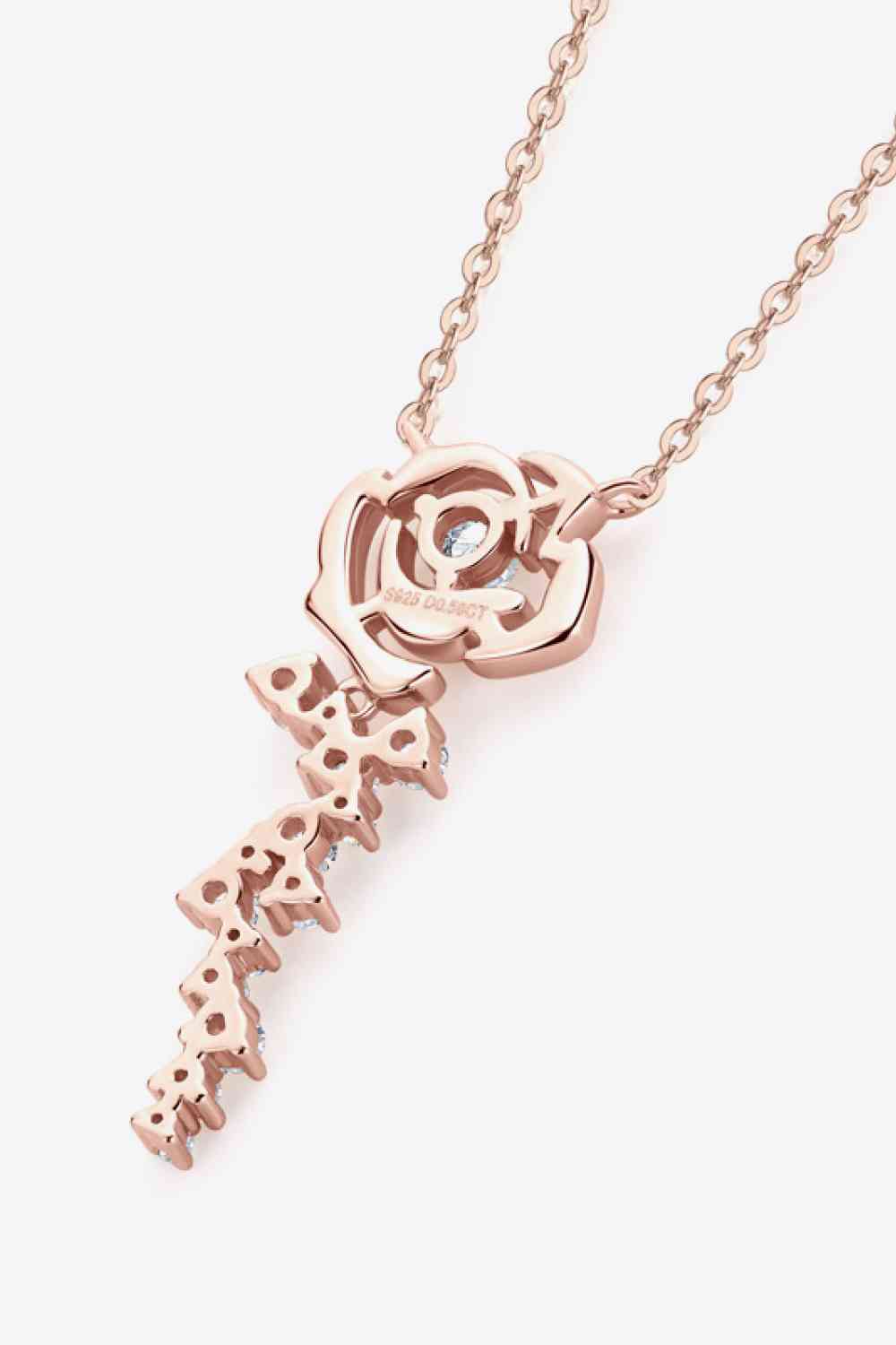 925 Sterling Silver 18K Rose Gold-Plated Pendant Necklace - Stardust Diamonds