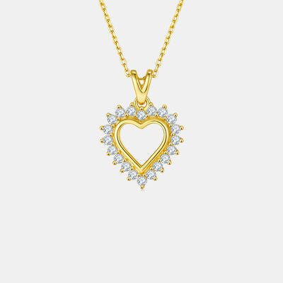 Moissanite 925 Sterling Silver Heart Pendant Necklace - Stardust Diamonds