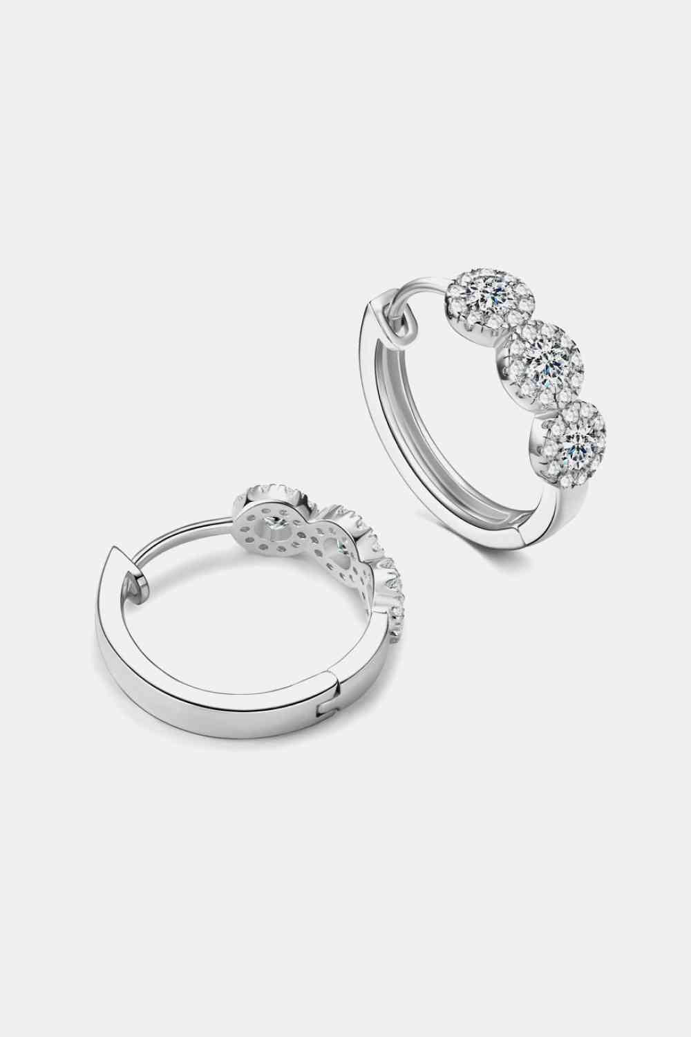 Moissanite 925 Sterling Silver Huggie Earrings - Stardust Diamonds
