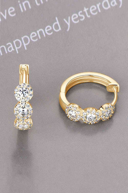 Moissanite 925 Sterling Silver Huggie Earrings - Stardust Diamonds