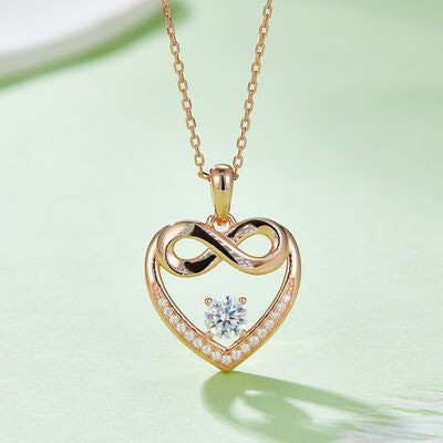 Moissanite 925 Sterling Silver Heart Necklace - Stardust Diamonds