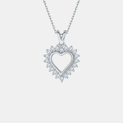 Moissanite 925 Sterling Silver Heart Pendant Necklace - Stardust Diamonds