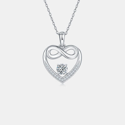 Moissanite 925 Sterling Silver Heart Necklace - Stardust Diamonds