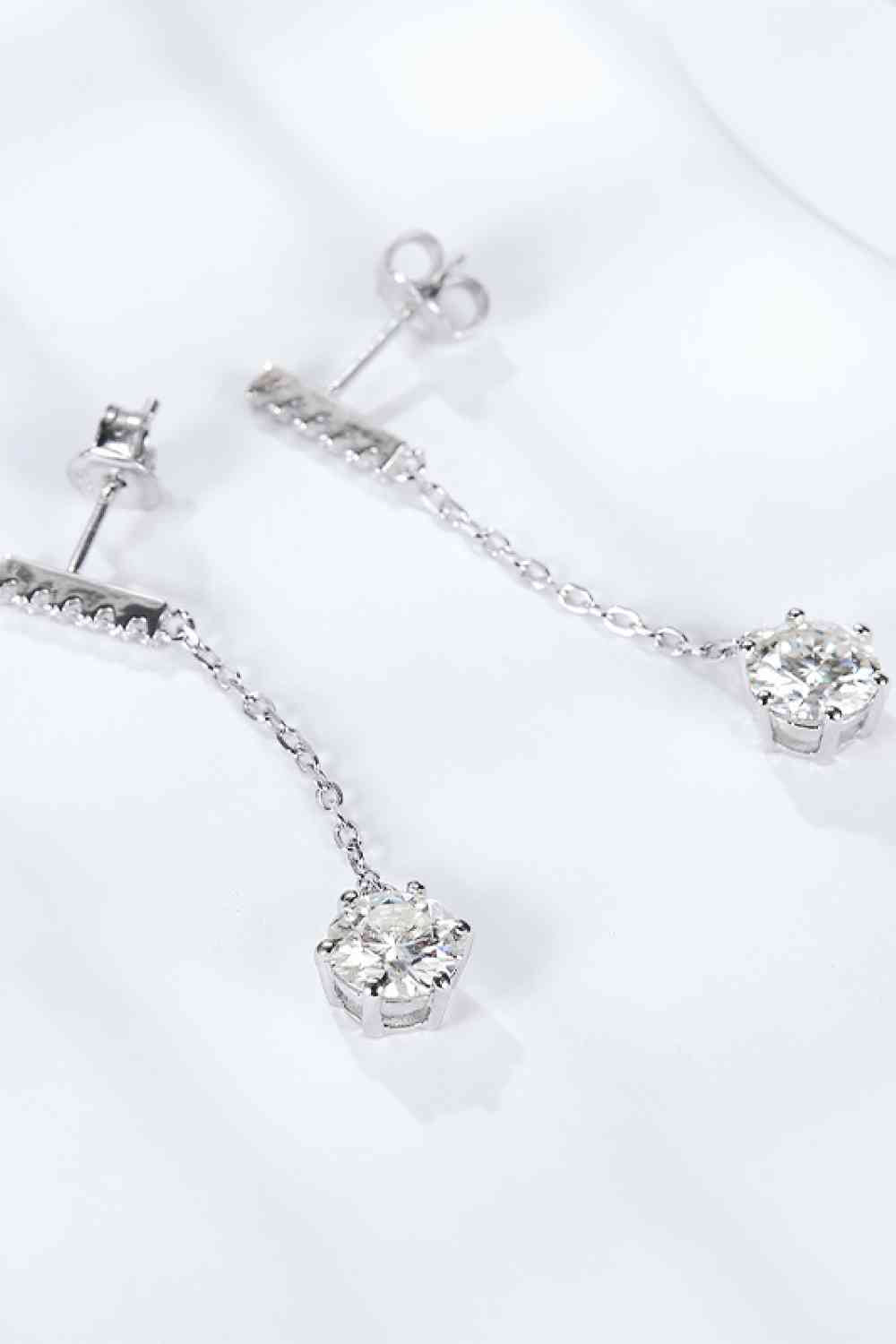 6-Prong Round Moissanite Drop Earrings - Stardust Diamonds