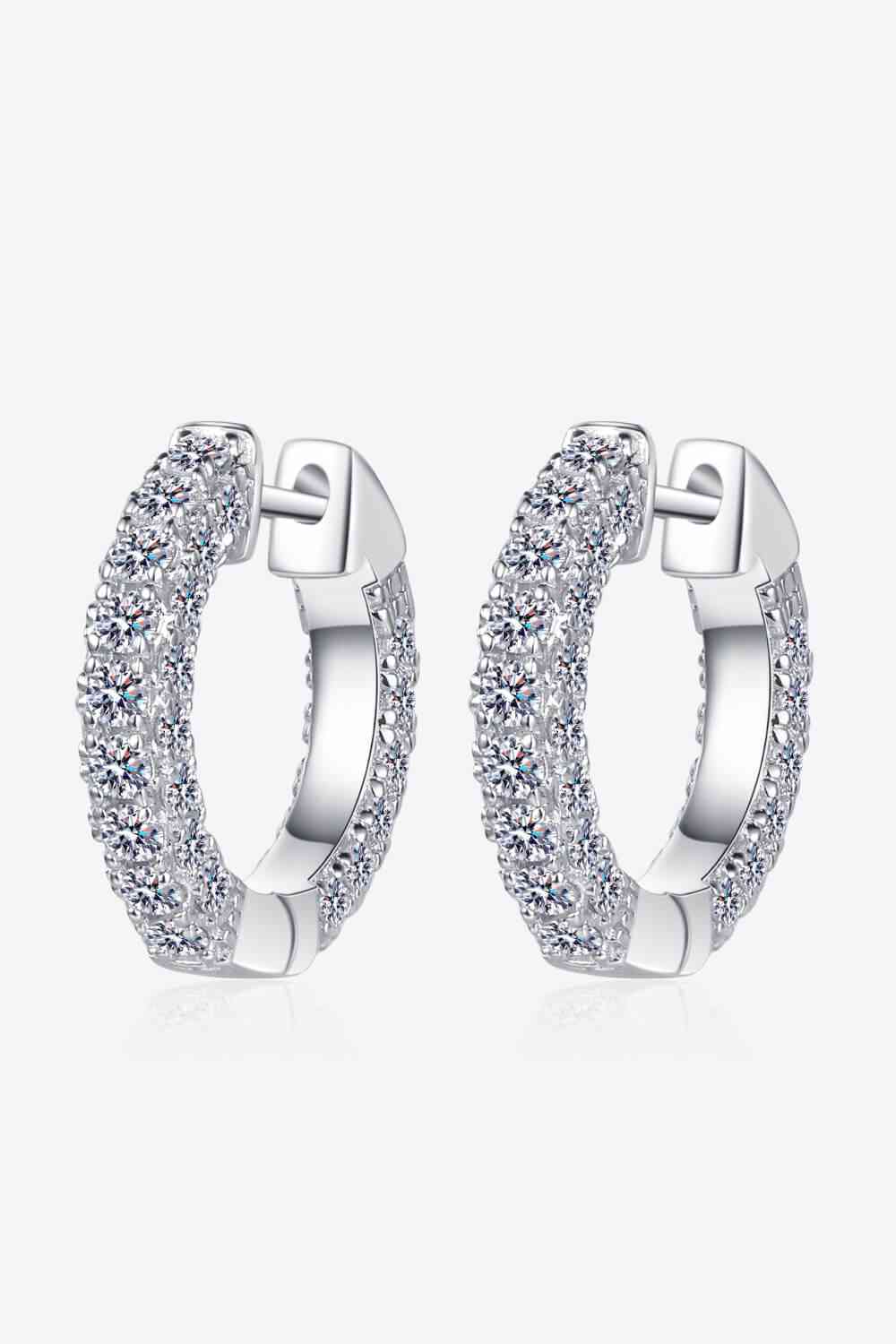 925 Sterling Silver Moissanite Huggie Earrings - Stardust Diamonds