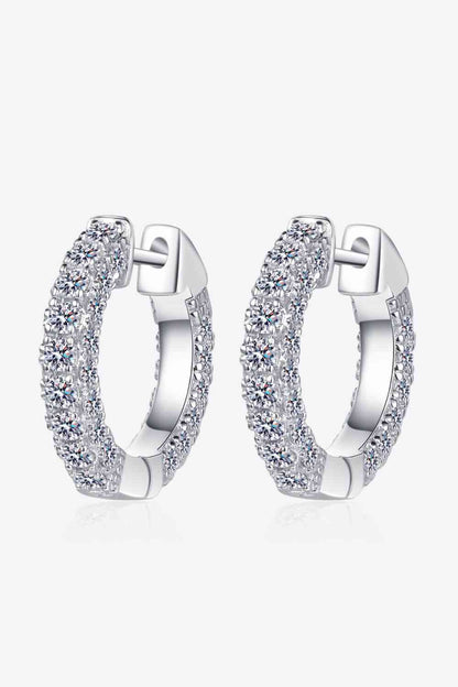 925 Sterling Silver Moissanite Huggie Earrings - Stardust Diamonds