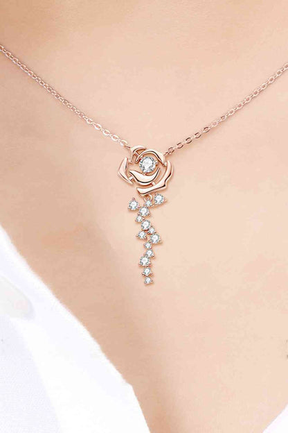 925 Sterling Silver 18K Rose Gold-Plated Pendant Necklace - Stardust Diamonds