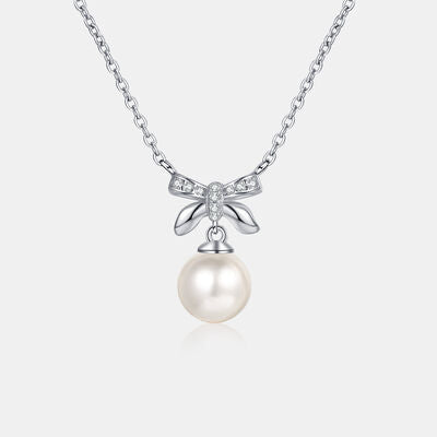 Natural Pearl Pendant Moissanite 925 Sterling Silver Necklace - Stardust Diamonds