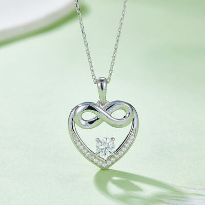 Moissanite 925 Sterling Silver Heart Necklace - Stardust Diamonds