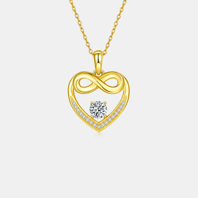 Moissanite 925 Sterling Silver Heart Necklace - Stardust Diamonds