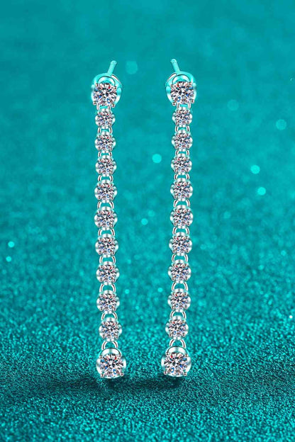 Adored 1.18 Carat Moissanite Long Earrings - Stardust Diamonds