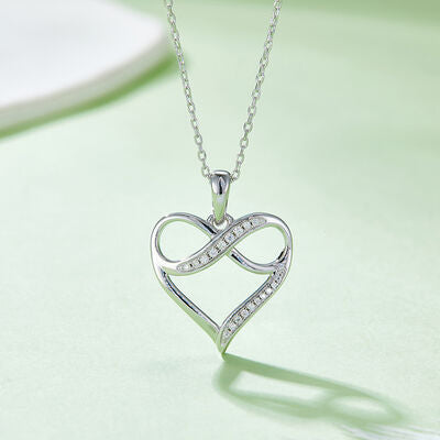 Moissanite 925 Sterling Silver Heart Necklace - Stardust Diamonds