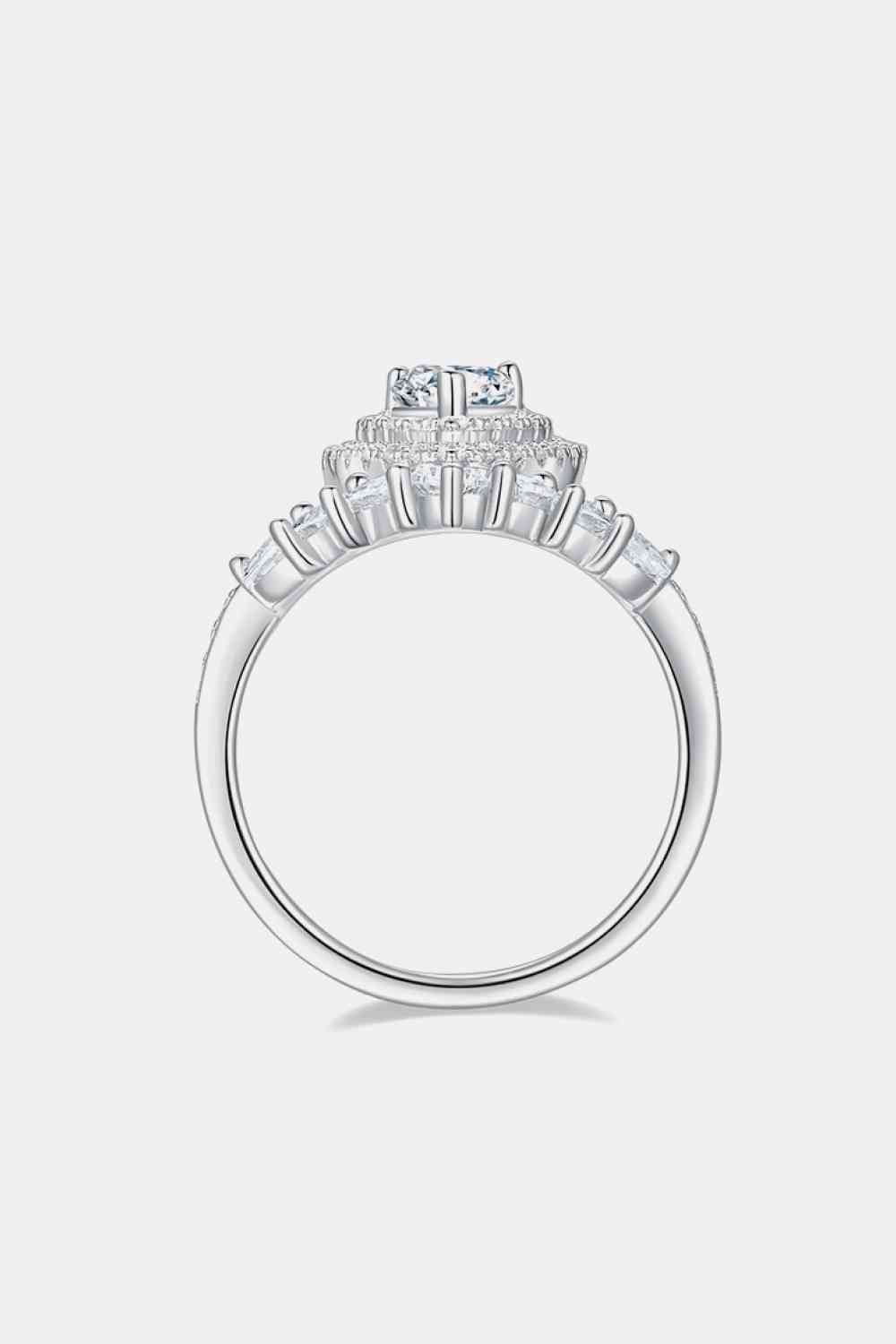 1 Carat Moissanite 925 Sterling Silver Crown Ring - Stardust Diamonds