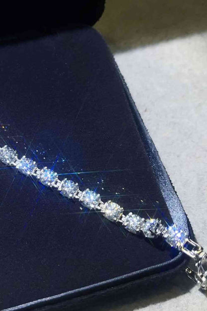 10 Carat Moissanite Platinum-Plated Bracelet - Stardust Diamonds