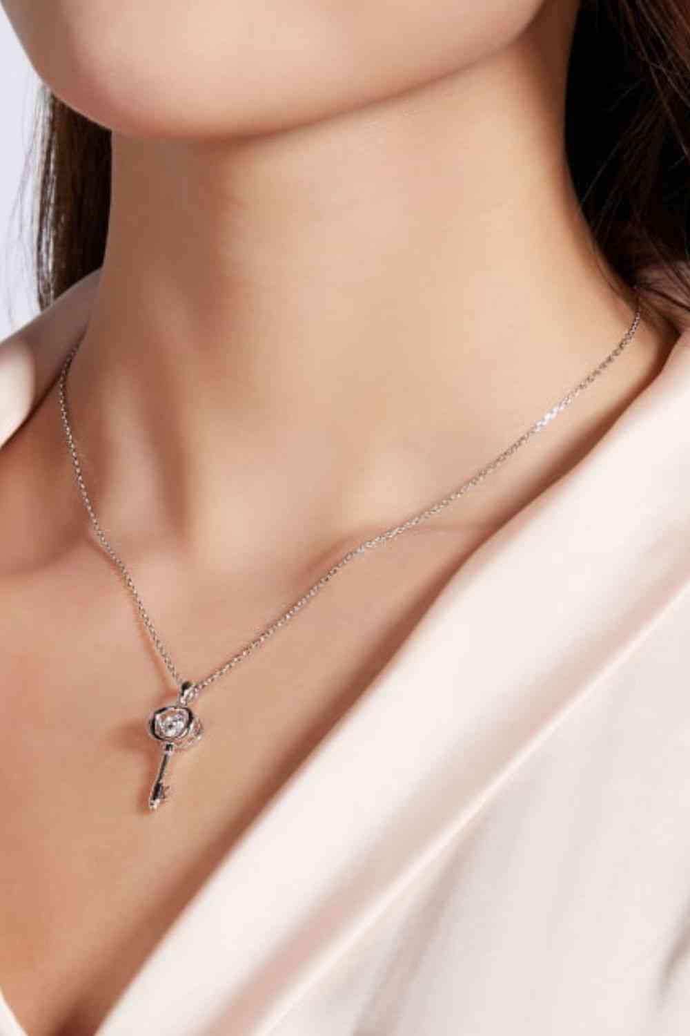 Adored Moissanite Key Pendant Necklace - Stardust Diamonds