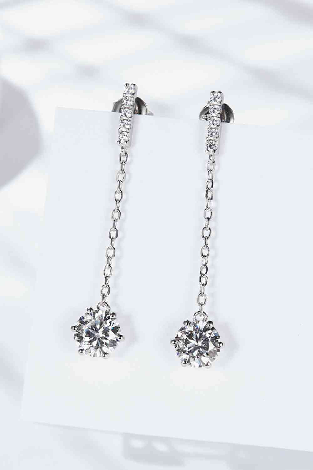 6-Prong Round Moissanite Drop Earrings - Stardust Diamonds