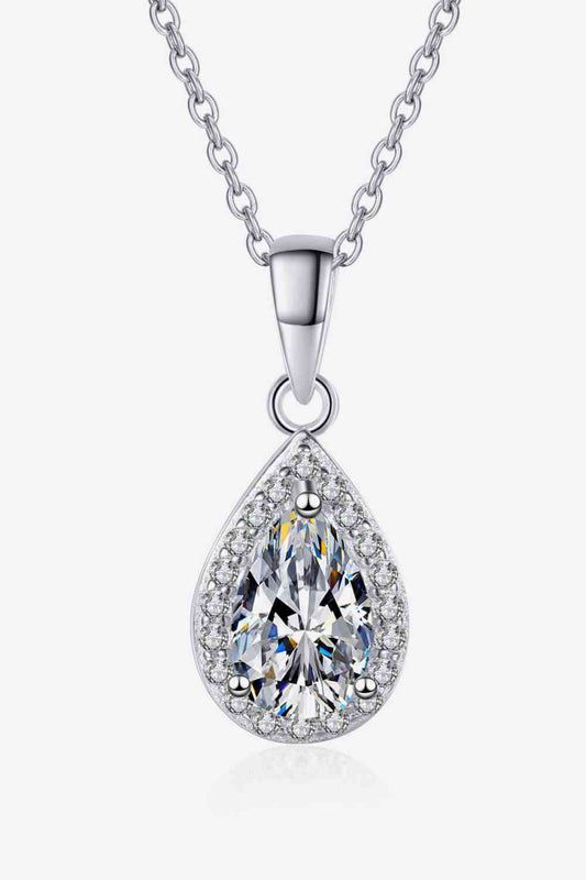 Moissanite Teardrop Pendant Necklace - Stardust Diamonds