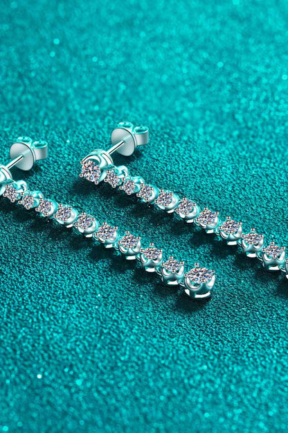 Adored 1.18 Carat Moissanite Long Earrings - Stardust Diamonds