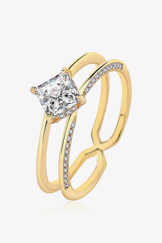 Double-Layered Infinity Ring 1 carat Moissanite  925 Sterling Silver 18K Gold-Plated - Stardust Diamonds