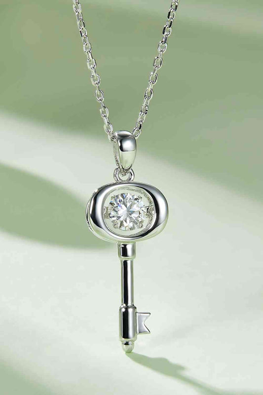 Adored Moissanite Key Pendant Necklace - Stardust Diamonds