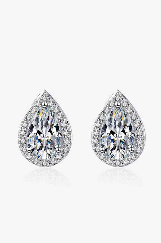 Moissanite Teardrop Stud Earrings - Stardust Diamonds