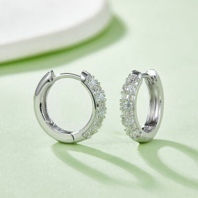 Moissanite 925 Sterling Silver Huggie Earrings - Stardust Diamonds