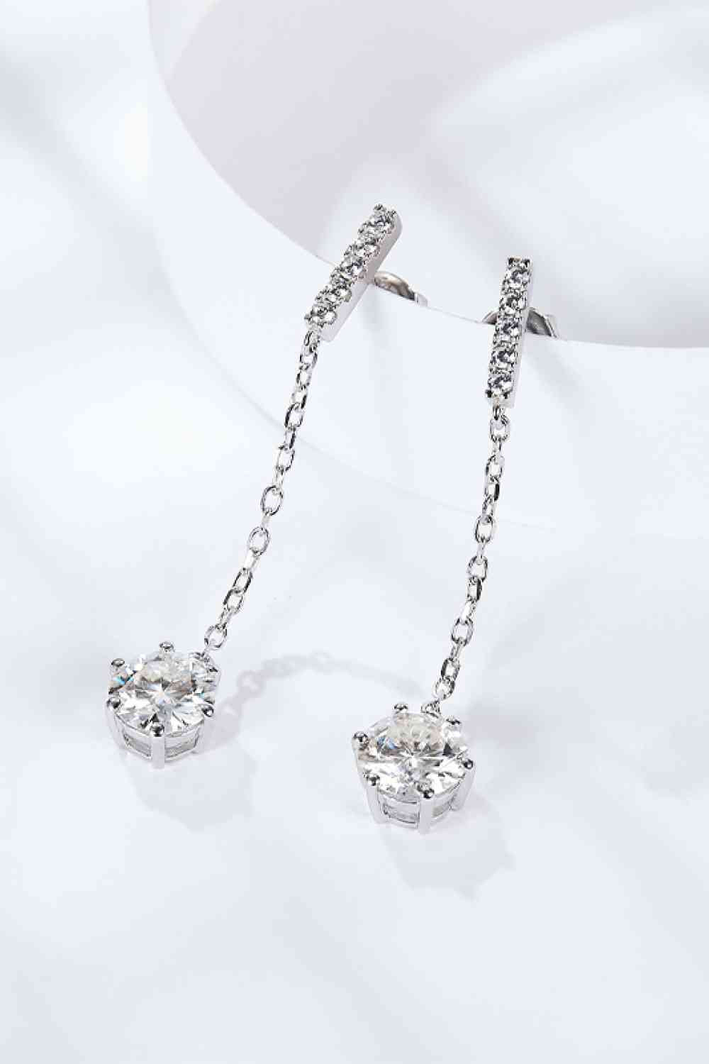 6-Prong Round Moissanite Drop Earrings - Stardust Diamonds