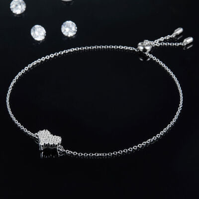 Moissanite 925 Sterling Silver Heart Bracelet - Stardust Diamonds